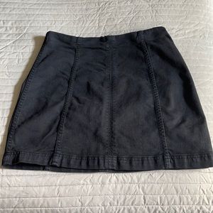 Free people black denim fitted skirt